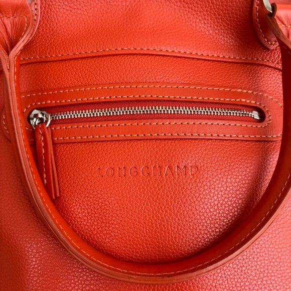 BNWT Lonchamp satchel in orange cowhide leather - Picture 2 of 8